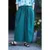 Estilo Novo de Verão Retrô Original Feminino Azul Pavão Algodão Puro Leve Solto Casual Calça Cenoura