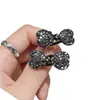 Pinza para el pelo de alta gama estilo coreano con lazo de pedrería para mujer, Pinza dulce y versátil para flequillo lateral, Accesorio para el cabello