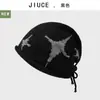 Gorro Baggy Versátil de Lã com Cordão Estrela Outono e Inverno Tendência Novo Chapéu de Tricô