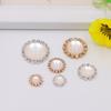 Cadena de Garra Perla Redonda Disco Broche de Taladro Diamante Ojo de Gato Diamantes de Cristal Plata diy Accesorios para el Cabello Accesorios de Metal
