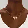 Amazon Producto Nuevo Europeo y Americano Collar con Colgante de Corazón de 26 Letras Cadena para Clavícula de Moda Versátil de Cobre Joyería al por Mayor