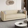 Pata de Gato Cuero Simple Ligero Sala de Estar de Apartamento Pequeño Habitación de Alquiler de Apartamento Barbería Sofá Conveniente Doble para Tres Personas Esponja