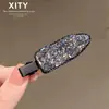 Estilo de luxo leve clipe de cabelo requintado com strass incrustado sensação de alta qualidade franja mechas laterais clipe de cabelo moda celebridade da internet clipe de cabelo sem marcas acessórios de cabelo
