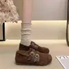 Sapatos Birkenstock para aumentar a altura de pessoas baixas, estilo novo de outono para mulheres, sapatos versáteis para o dia a dia, calce fácil, casuais, preguiçosos