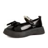 Sapatos Baixos Plataforma Retro com Contas Femininos 2024 Verão Novo Moda Versátil Fivela de Uma Linha Nicho Sapatos Femininos