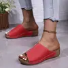 Sandalias para mujer talla grande nuevas 2024 estilo europeo y americano tacón de cuña cómodo chanclas de estación independiente simples