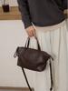 Bolsa Tipo Dumpling de Cuero Genuino Exquisita Elegante Bolso de Mujer Capa Superior Piel de Vaca Bolso de Hombro Cruzado Bolso de Mano Arrugado de Yeso para Mujer