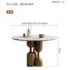 Mesa Redonda de Comedor de Roca Escandinava Mesa de Comedor Retro para el Hogar Mesa Redonda Moderna Casual de Madera Maciza de Fresno Muebles de Madera Maciza