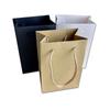 Saco de papel kraft preto e branco para joias e presentes, saco para embalagem de presentes, pedido de outros formatos, sacola, LOGOTIPO pode ser fixado