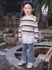 Pantalones para Niñas 2026 Otoño Nuevo Estilo Coreano Color Sólido Corte Delgado Suaves Amigables con la Piel Pantalones de Campana para Bebé