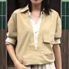 Nueva camisa de dos piezas falsa para hombre y mujer, holgada y casual, de manga larga, diseño en capas, chaqueta camisa retro única