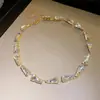 Colar Geométrico Triângulo de Strass Transfronteiriço Europeu e Americano Simples Moda Corrente para Clavícula para o Dia a Dia Colar de Luxo Leve com Toque de Alta Qualidade Acessório para Mulheres