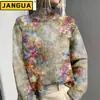 Otoño e Invierno Versátil Europeo y Americano Transfronterizo Amazon Nuevo Modelo E127 Suéter de Punto para Mujer Cuello Alto