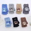 Estilo Novo 2025 Luvas Infantis de 4-10 Anos Inverno Quentes e à Prova de Frio Luvas de Tricô Cartoon com Meia-Dedo Dobrável para Meninos e Meninas