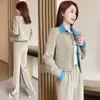 Terciopelo de algodón europeo combinado con seda de lecheModa y casualidad nuevo 2026 elegante, rejuvenecedor, adelgazante y que realza la figura conjunto de dos piezas