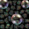 50 Peças de Adesivos Florais Prateados Diversos com Corte a Laser Novos Quentes Flor Prateada Material para Caderno de Ins DIY Adesivos Transparentes Decorativos