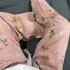 Calça de Pijama de Seda de Algodão para Mulheres, Estilo Fino para Primavera e Verão, Tamanho Grande, Caimento Solto, Calça de Perna Larga de Algodão Artificial, Pode Ser Usada Fora de Casa, Versátil, Cintura Alta, Leve