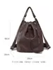 Mochila Casual Retro de Nuevo Estilo para Mujer con un Elegante Diseño de Cordón, Sensación Relajada, Bolsa de Gran Capacidad para el Día a Día para Mujeres