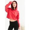 Sudadera con capucha deportiva informal de estilo europeo y americano de cintura alta, forrada de forro polar, corta y holgada para mujer, nueva para Primavera y Otoño 2026, moderna