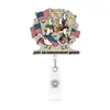 Bestseller transfronterizo: Porta-credencial retráctil de ganso acrílico brillante, accesorio divertido para el Día de la Independencia en EE. UU.
