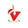 Decoración de Navidad personalizada DIY con nombre 2023 Colgante de madera Letra Adorno colgante de Navidad