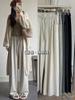 Pantalones de Pierna Ancha para Mujeres Petites 2025 Forro Polar Blanco de Cintura Alta Caída Adelgazante Tejido Perezoso Casual Pantalones de Arroz Glutinoso