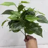 Folhas Artificiais de Coração de Frango de Dois Lóbulos Planta Verde Artificial Folhas de Planta Verde Manual Decoração de Flores Acessórios DIY Pendurado na Parede Jiboia de Dois Lóbulos