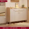 Zapatero de madera maciza, gran capacidad, para uso doméstico, adecuado para entrada o pasillo, diseño integrado, montado en la pared, mueble de almacenamiento para entrada y estante para entrada