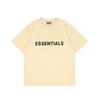 Fog Essenciais Multilinha Letra Hhh Laminada Manga Curta Versátil Solta Camiseta no Peito para Homens e Mulheres