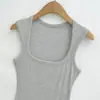 Vestido Cuadrado Ajustado sin Mangas Estilo Chica Picante para Mujer Otoño Capa Base Adelgazante Bodycon Temperamento Pura Deseo Falda Corta Ajustada a la Cadera