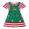 Ropa Infantil Transfronteriza de Amazon Vestido de Moda para Niñas Vestido de Falda Infantil de Manga Corta con Estampado Digital Navidad