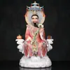 Estátua dos Três Puros Mármore Branco Imitado Estátua da Divindade Suprema Taoísta Mestre Celestial Primordial Mestre Celestial Lingbao Estátua do Ancestral dos Três Puros Estátua Ornamento Corpo da Estátua