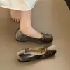 Zapatos Planos Chuyuji de Punta Cuadrada Retro de Gamuza que Aumentan la Altura, Nuevos para Otoño Versátiles para el Trabajo Bailarinas con Moño