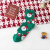 Calcetines de otoño e invierno para mujer nuevos calcetines de Navidad calcetines lindos de dibujos animados de muñeco de nieve alce festivos calcetines rojos