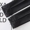 Leggings de Color de Piel de Nueve Puntos para Mujer para Usar Ajustados Aspecto Adelgazante Primavera y Otoño Pantalones Cálidos Forrados de Polar con Encaje Estilo Delgado Gris