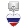 Colgante de Bandera en Forma de Corazón Pulsera Módulo Italiano Gancho Único Empalme Elástico DIY Cadena de Correa de Reloj de Acero Inoxidable