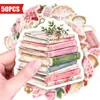 Seleção Direta Transfronteiriça 50 Folhas Adesivos Decorativos Estilo Retro Doce Coração Girly para Diário Garrafa de Água Caderno Adesivo