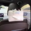 Caja de Pañuelos para Coche de Tela de Perro y Gato de Dibujos Animados, Portapañuelos para Guantera de Coche, Bolsa de Pañuelos para Respaldo de Asiento de Coche