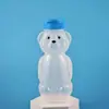 Botella de Oso de Peluche Pe al por Mayor Botella Creativa Transparente para Té de Leche Oso Violento Taza de Aprendizaje para Beber Botella de Plástico para Bebidas Botella de Empaque para Miel