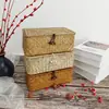 Directamente del fabricante: Caja de Almacenamiento Rectangular de Mimbre Tejido Vintage para Escritorio, Caja de Regalo Estilo Occidental, Caja de Regalo para el Festival de Mediados de Otoño