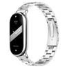 Adequado para Pulseira Xiaomi Mi Band 10, Pulseira Fina de Metal de Aço com Três Contas, Estilo Executivo, Compatível com Xiaomi Mi Band 8/9/10