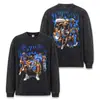 Stewell Shay SGA Retrô Americano Transfronteiriço Lavado Floco de Neve Masculina Pesada Algodão Puro Manga Longa Camiseta