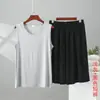 Novo conjunto de verão masculino de modal plus size com shorts de cintura elástica, conjunto casual para casa, conjunto de duas peças solto e oversized