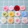 Flor Artificial Rosa com Pétalas Enroladas 12 Cores Cabeça de Flor Falsa Flores Artificiais de Alta Qualidade Decoração de Parede de Flores para Casamento Diâmetro 9cm Fabricante de Flores Artificiais