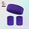 Set Deportivo de Algodón Poliéster Transpirable Absorbente de Sudor Protectoras Pre-hechas Personalizadas Muñequeras Diademas Correas para Fútbol y Baloncesto