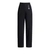 Calça feminina slim de perna reta com cintura alta elástica, novo estilo outono 2026, elegante, modeladora, com caimento, versátil, calça casual estilosa