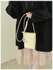 Bolsa Yuezhi Transversal Estilo Balde Simples 2026 Nova Coreana Retrô Versátil de Mão e Ombro para Mulheres