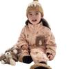 Pijama Infantil Estilo Coreano em Chenille Outono/Inverno Conjunto Espesso de Fleece de Coral Roupa de Casa Roupa de Inverno Transfronteiriço