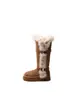 Botas de neve longas de pelúcia cinza com sola grossa para aumentar a altura para mulheres, novo modelo de inverno 2026, tira com fivela, botas curtas estilo russo espessadas