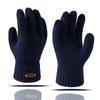 Luvas de Ciclismo Tricotadas com Tela Sensível ao Toque à Prova de Frio Lã Espessa Quente e Antifrio Cinco Dedos Lã Inverno Masculinas